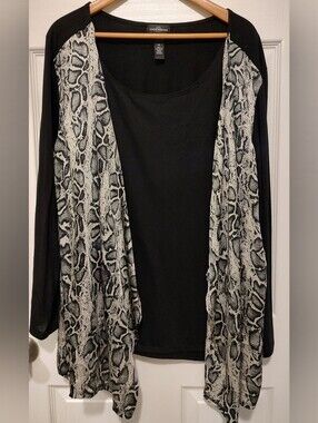 Karen Brooks Black Polyester Top - 2X